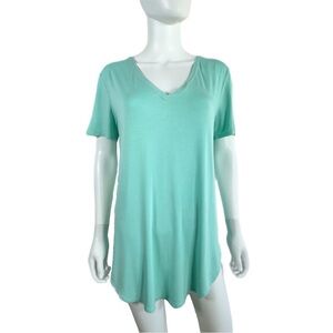 Emma’s Closet Mint V-Neck Long Length Modal Tunic Tee